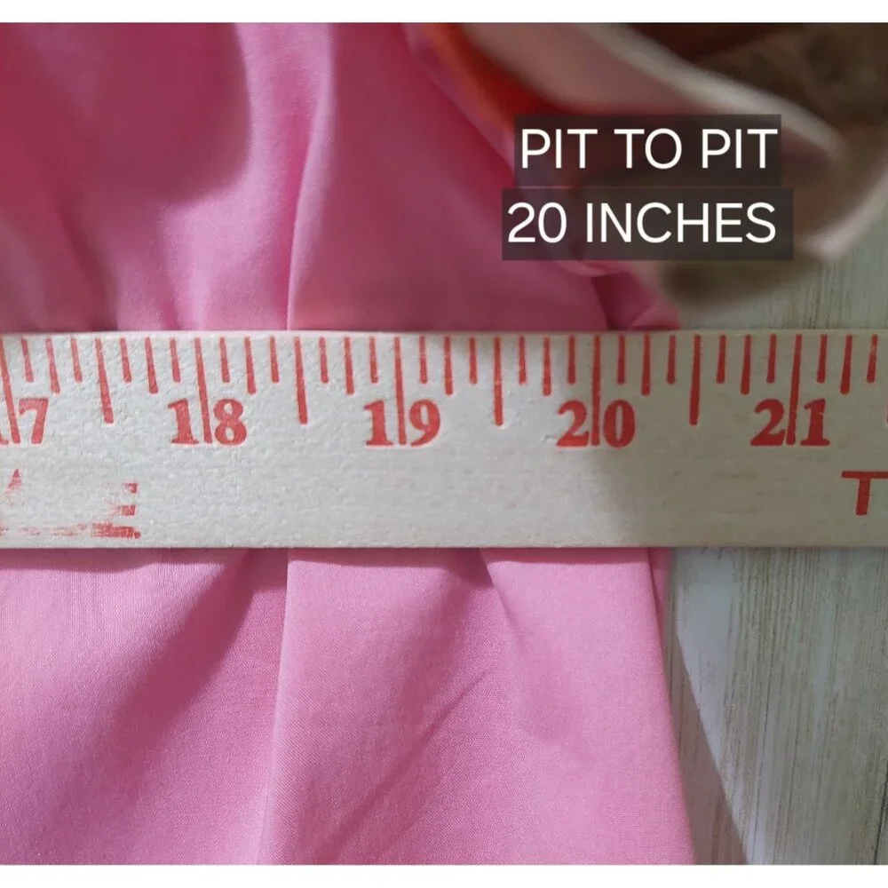 NWT Voy Kendra Colorblock Poplin Ruffle Sleeve Top In Pink~Khaki~Orange ~ SMALL - Picture 7 of 9